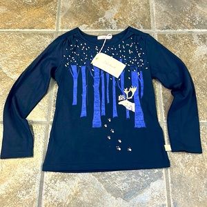 NWT girls billieblush shirt with gold metallic details size 6!!